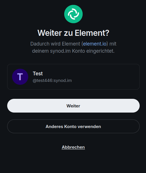 Screenshot Weiter zu Element