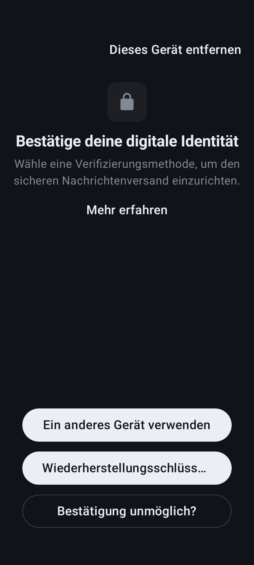 Screenshot Öffne App