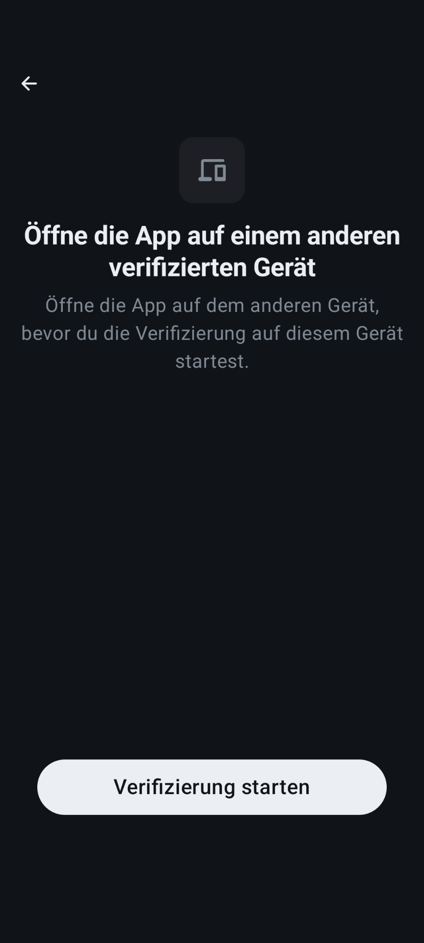 Screenshot Verifizierung starten