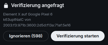 Screenshot Verifizierung starten