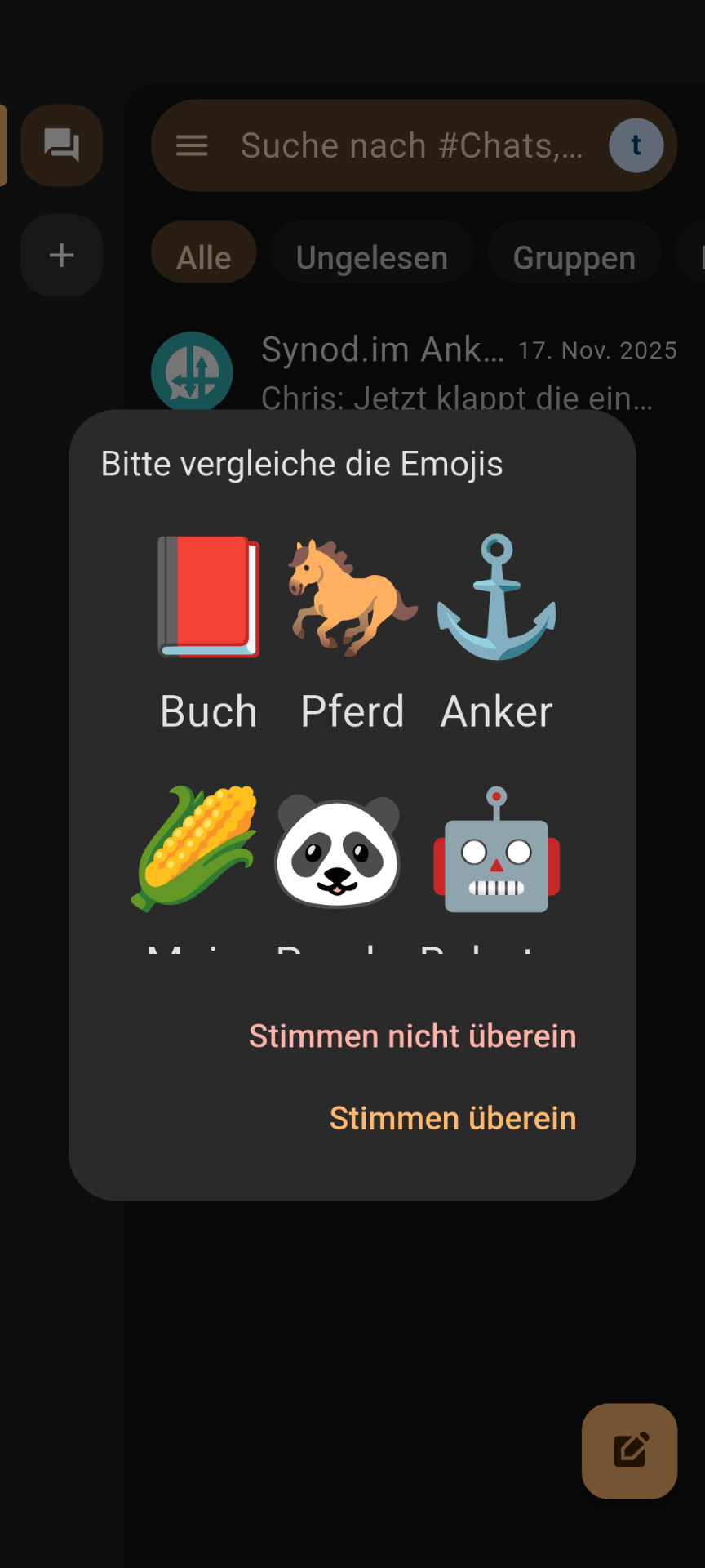 Screenshot Emoji vergleichen
